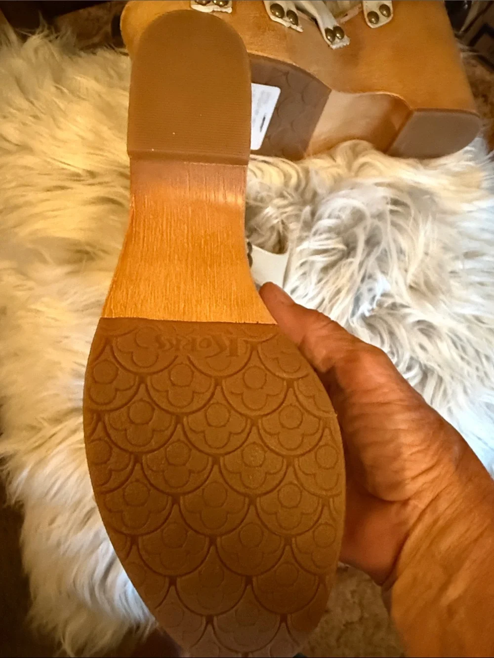 KORKS 'Dawson' Ivory Leather Platform Sandals w/4.5